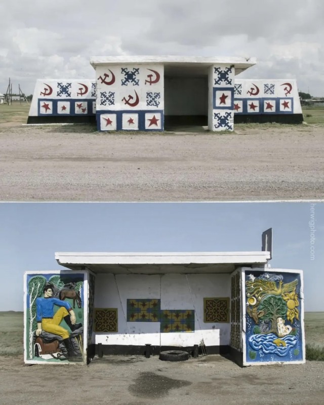 Остановки автобусные СССР. Искусство былое.