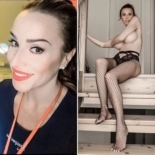 Стюардессы в униформе и без неё