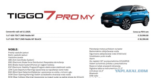 Сколько стоит в Китае Chery Tiggo 7