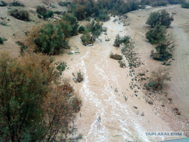 Зимние трассы в Израиле: джипы уносит водой