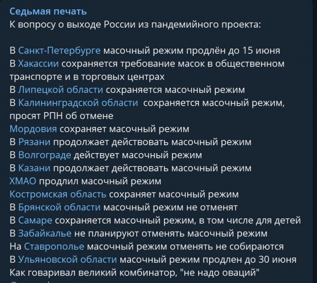 Пандемия. Коронавирус и съехавшие крыши. Россия и мир. Часть 34.