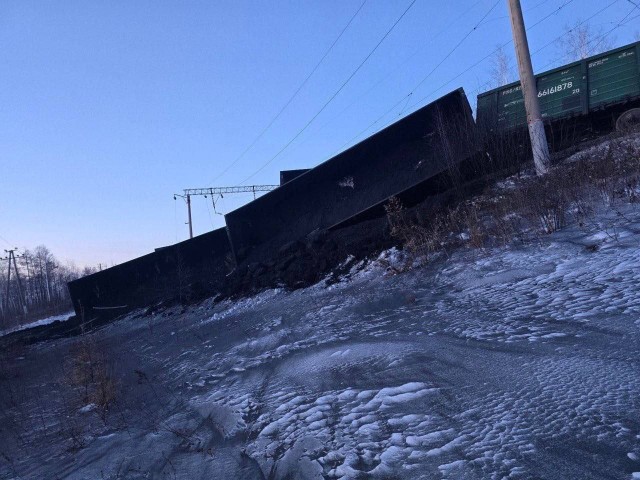 Сход вагонов в Амурской области