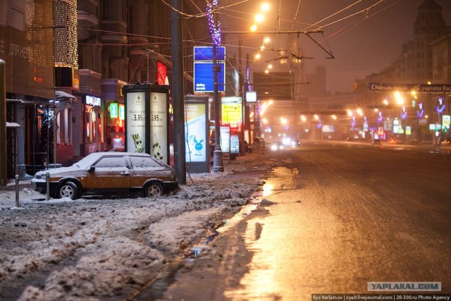 Лед на улицах Москвы