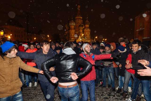 Сбор призывников в новогоднюю ночь на Красной площади