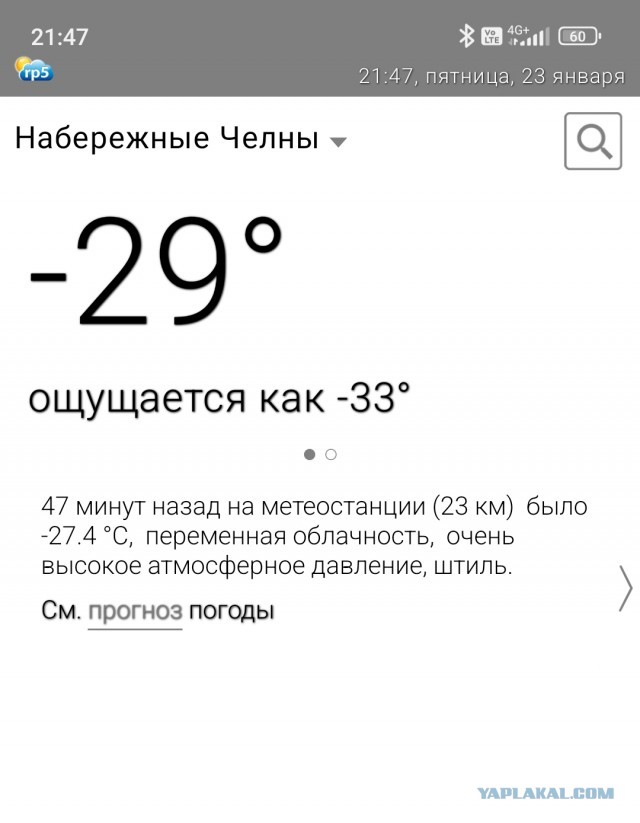 А какая температура у Вас за окном?