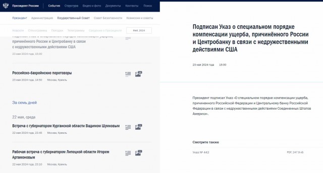 Указ о конфискации имущества США