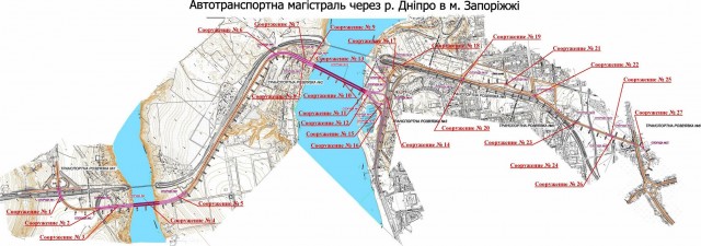 Новый мостовой переход в Запорожье