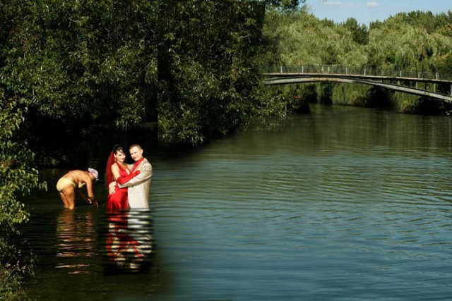 Романтический фон на свадебном фото