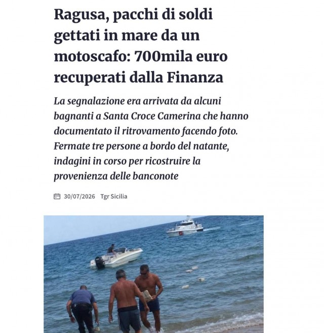 На пляж в Италии буквально вынесло денежную волну — из воды туристы выловили  €700 тыс. (около ₽65 млн)