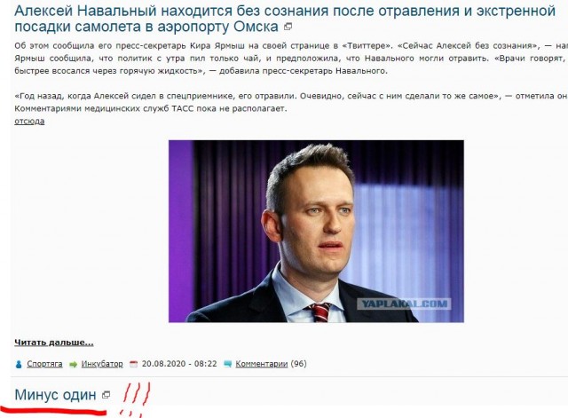 Алексей Навальный находится без сознания после отравления и экстренной посадки самолета в аэропорту Омска