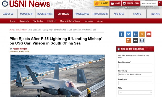 В Южно-Китайское море упал американский истребитель F-35