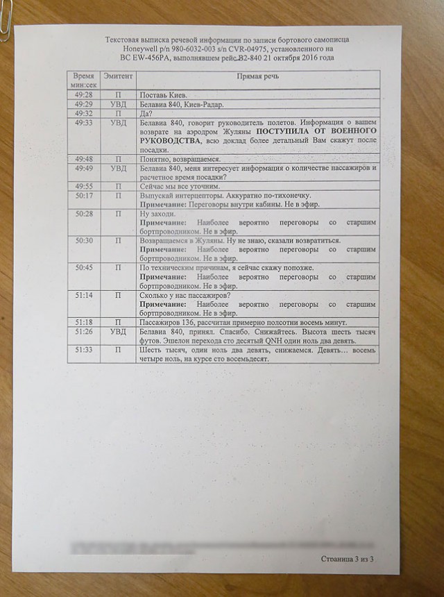 Опубликована расшифровка переговоров пилотов "Белавиа" с украинским диспетчером
