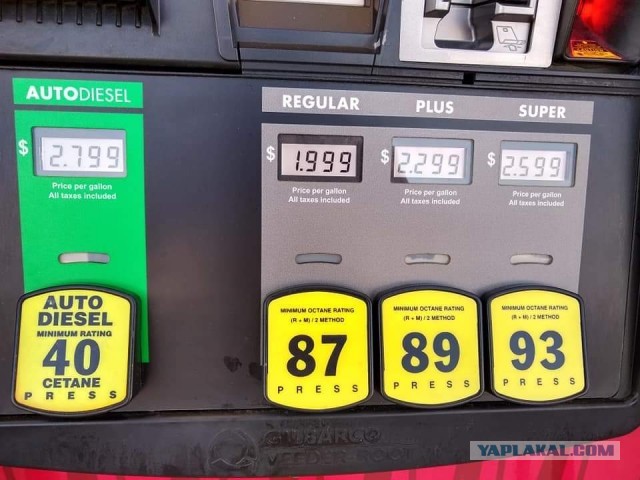 Бензин в США сегодня