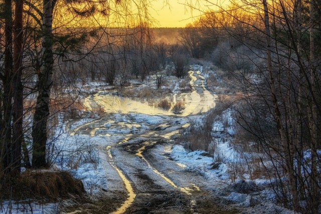Начало весны в деревне