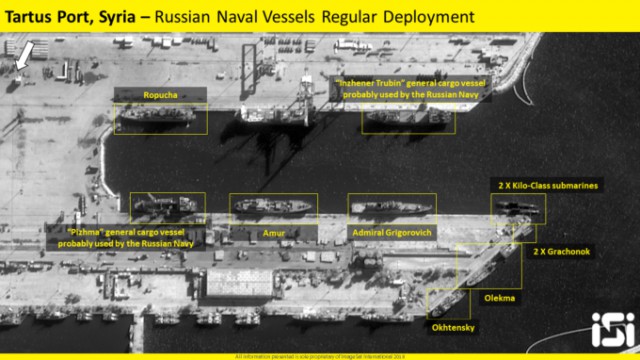 Российские корабли покинули базу в Сирии перед американским ракетным ударом