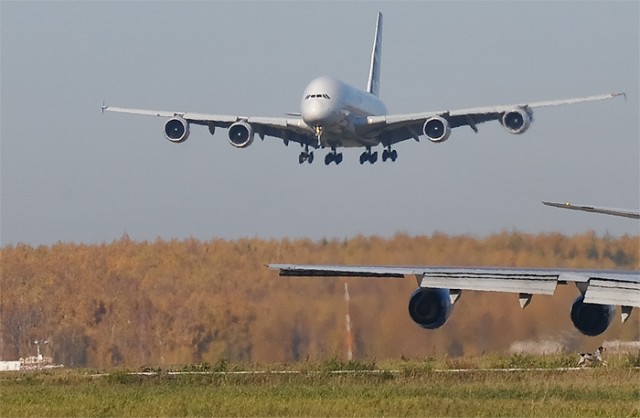 Первый прилет А380 в Москву