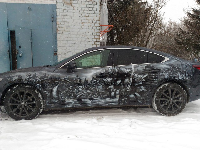 Аэрография Range Rover Evoque. Английская тема.