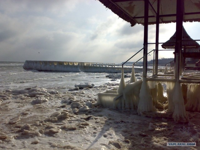 Пляж в ледяной глазури