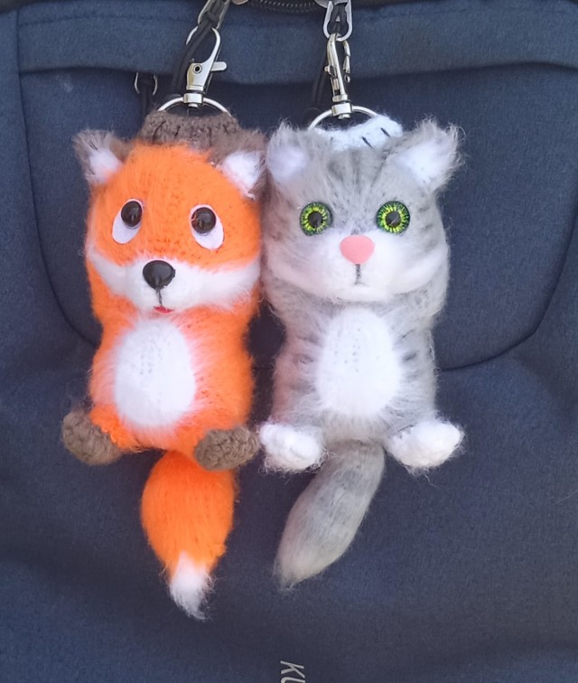 Брелок лисёнок и котёнок