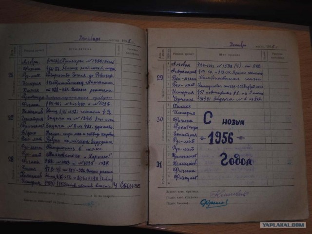 Дневник ученика... за 1955-1956 год.