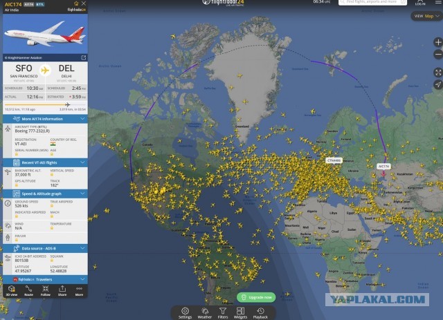 Летящий из Дели в Сан-Франциско Boeing-777 экстренно приземлился в аэропорту Красноярска