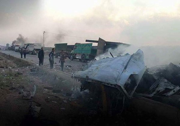 Уничтоженная росс. ВКС турецкая колонна в Сирии