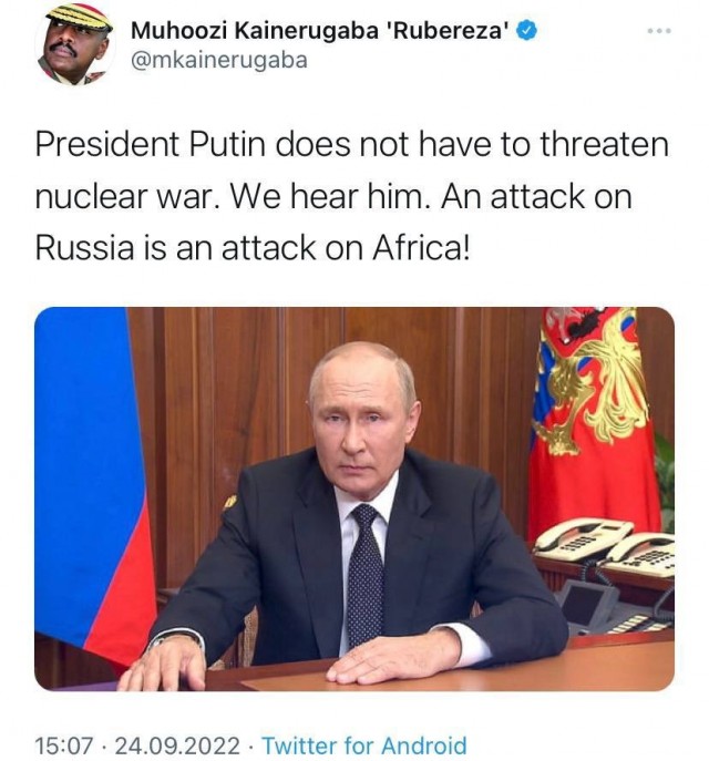 Сын президента Уганды, командующий сухопутными войсками Мухузи Кайнеругаба