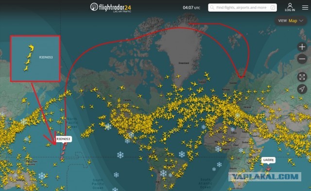 На Флайтрадаре зафиксировали вылет Санта-Клауса с Северного полюса
