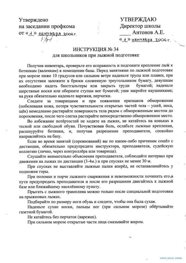 Инструкция для школьников