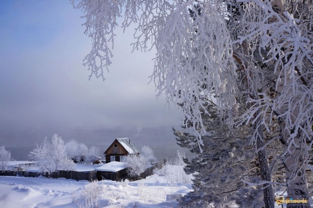 Снег и мороз в деревне