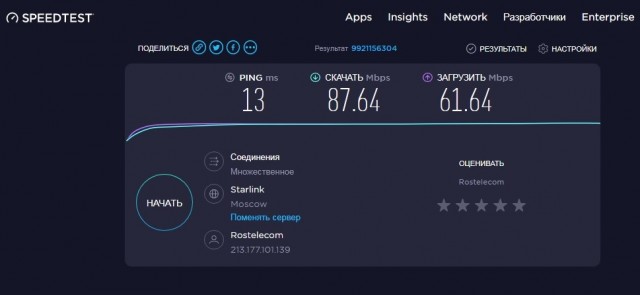 Опубликованы первые тесты спутникового интернета Starlink от Илона Маска