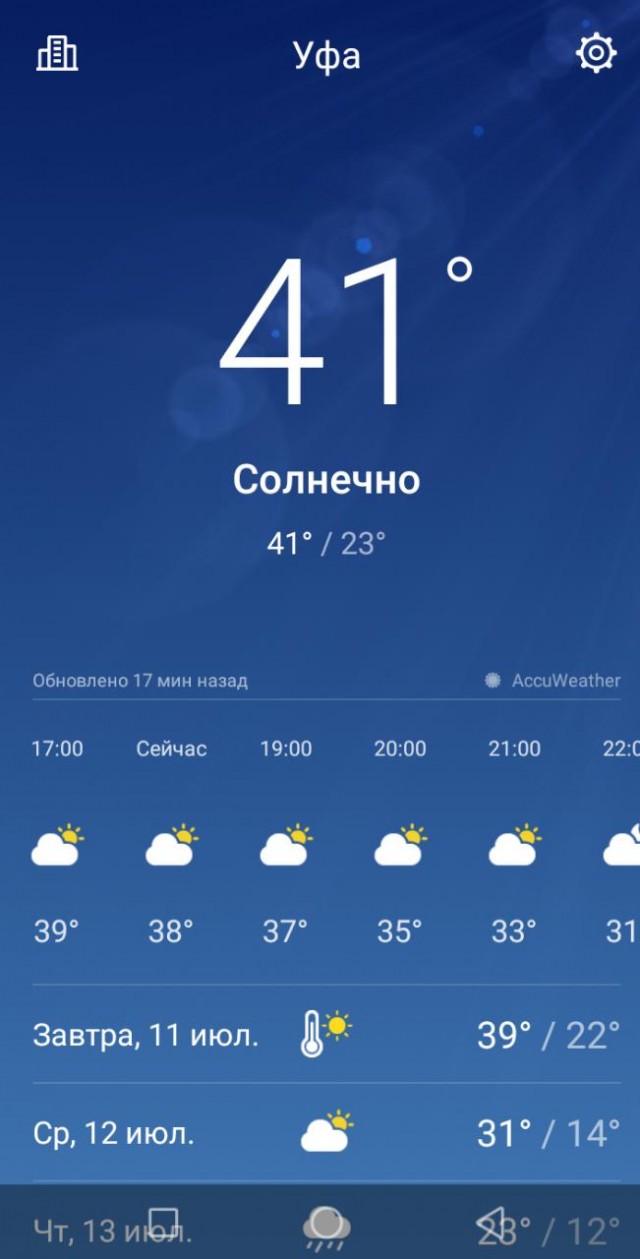 В Уфе нонче 39°С