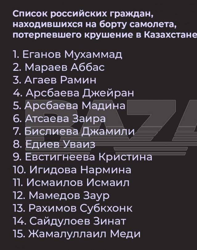 Самолет Баку – Грозный авиакомпании Azerbaijan Airlines потерпел крушение в аэропорту казахстанского Актау