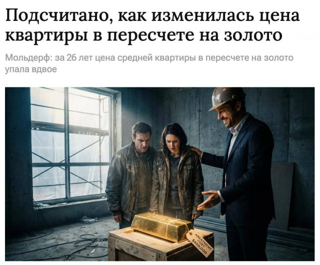 Стоимость квартиры в перерасчете на золото