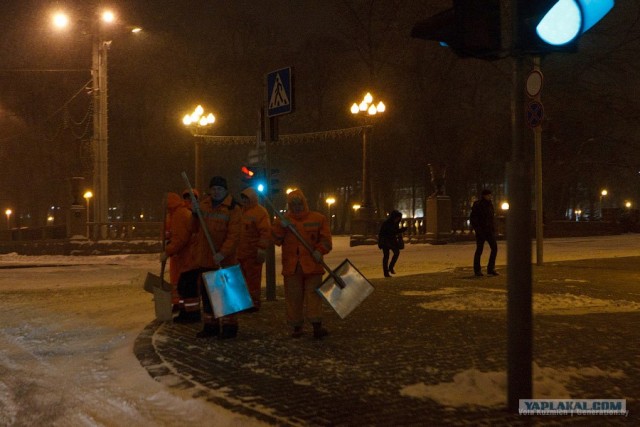 Первая снежная ночь в Минске