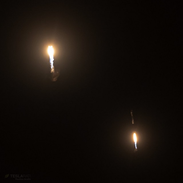 SpaceX успешно запустила Falcon Heavy. При посадке центральный блок потерпел аварию