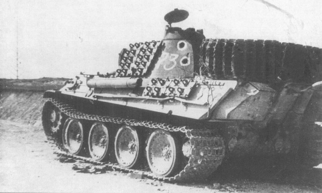 Уничтоженная немецкая колонна танков