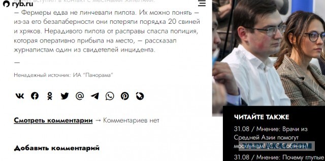 Румынские фермеры чуть не линчевали украинского пилота, самолёт которого уничтожил свинарник
