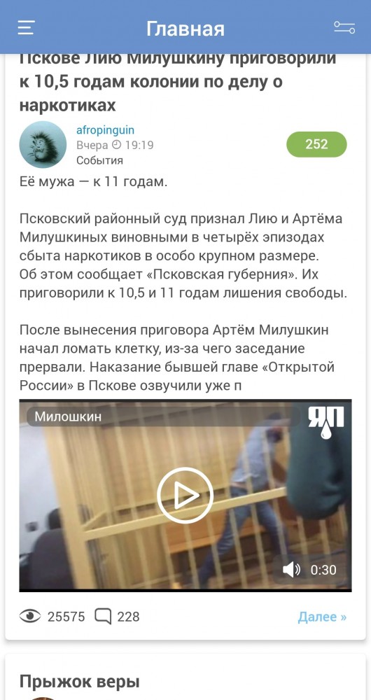 Экс‑главу «Открытой России» в Пскове Лию Милушкину приговорили к 10,5 годам колонии по делу о наркотиках