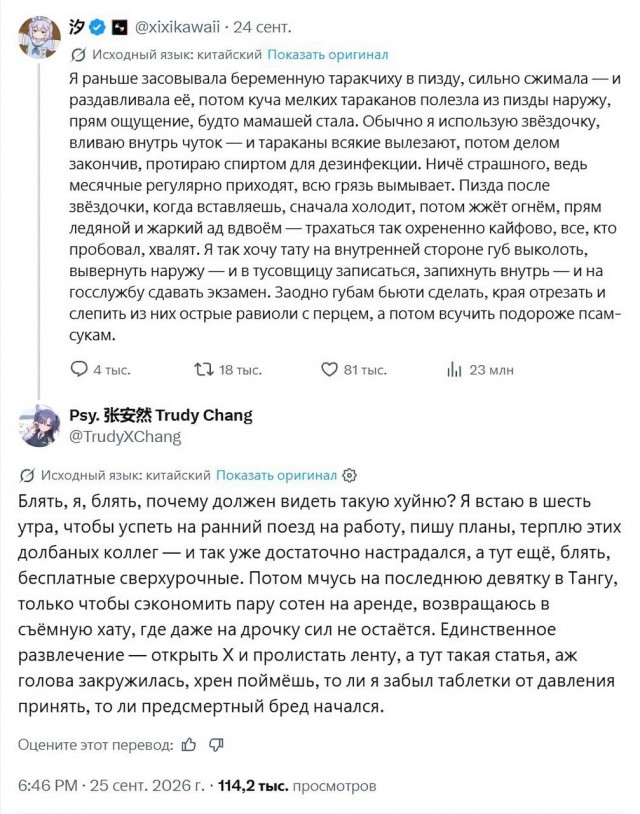 Где-то в китайском Твиттере (Х)