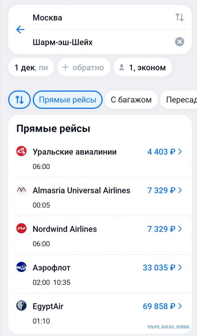 Билеты в Египет из Петербурга рухнули в цене до 9 тысяч рублей