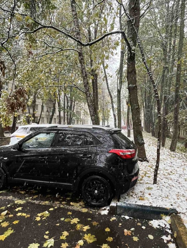 Снег добрался до Москвы
