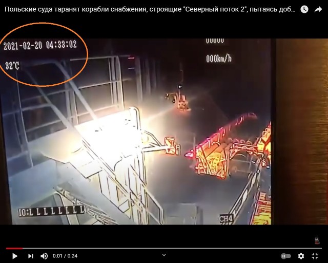 Польские суда таранят корабли снабжения, которые строят "Северный поток 2".