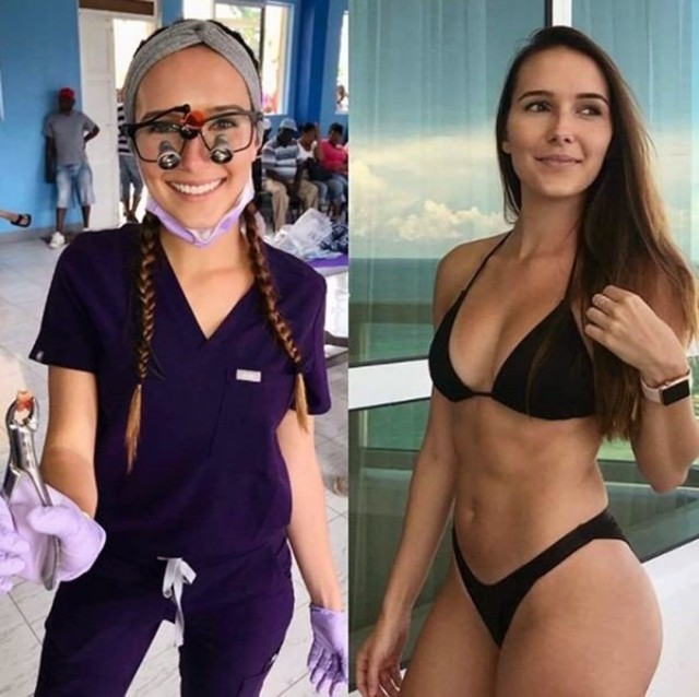 Девушки в форме и без нее