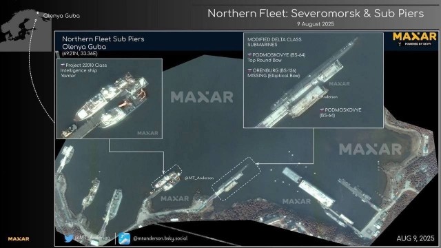 Свежие спутниковые снимки Северного флота ВМФ РФ