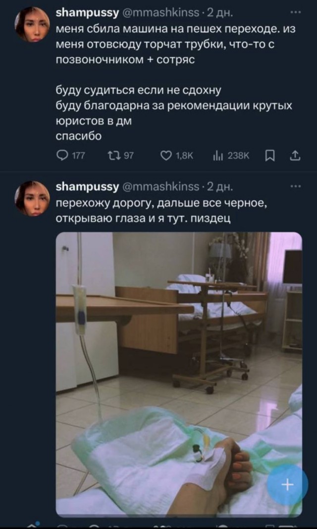 Девушка из «Твиттера» рассказала об ужасной аварии и попросила денег на лечение.