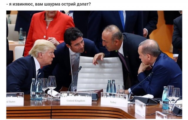 На переговорах, но уже без шапки