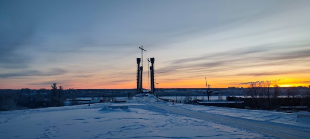 Строительства мостов через Шексну в Череповце и через Обь в Новосибирске