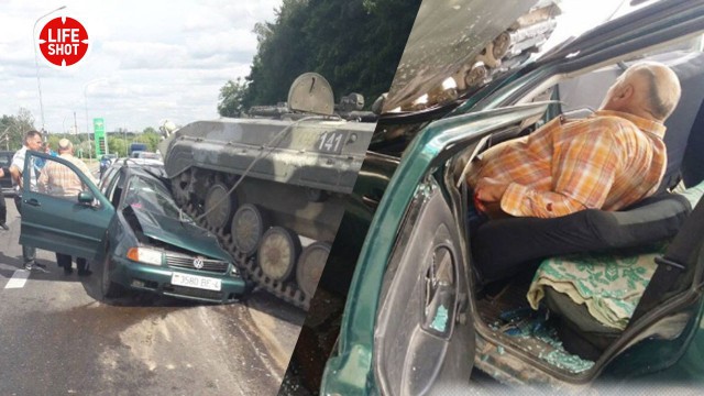 ЧП на выезде из Гродно: БМП раздавила легковой автомобиль