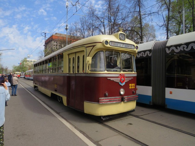 Парад трамваев в Москве вчера